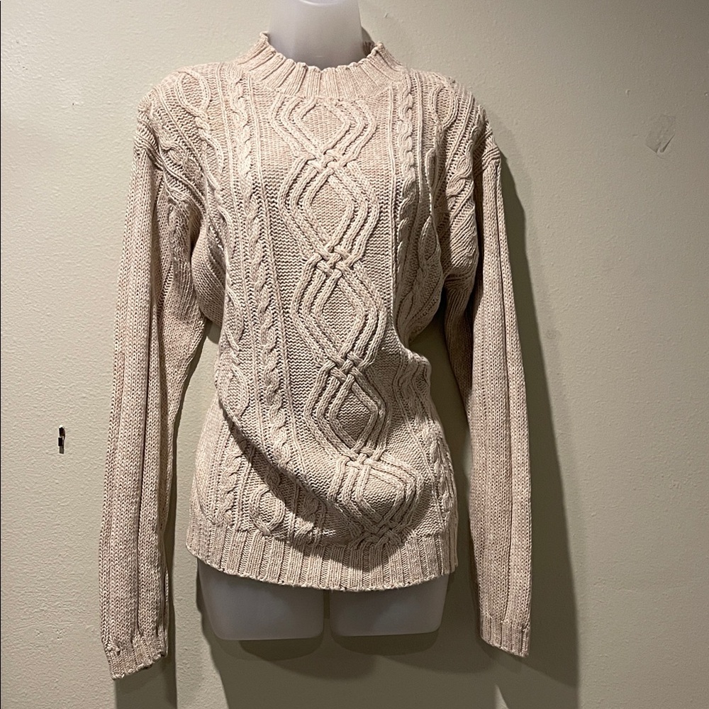 Debenham Neutral Cableknit Sweater, L